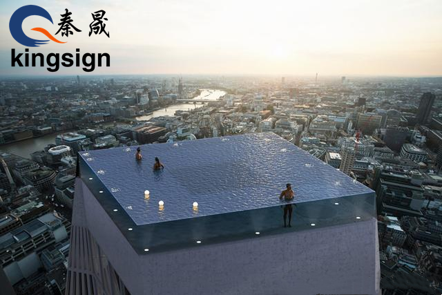 Ғылыми фантастикалық бассейн-Infinity London акрил мөлдір шексіздік бассейні
